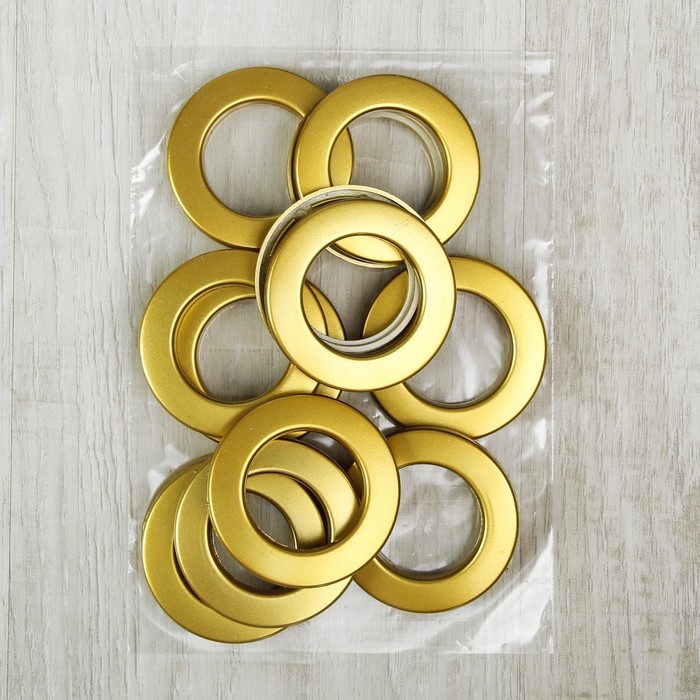 Люверсы для штор, d = 3,1/5,5 см, 10 шт, цвет золотой