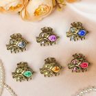 Краб для волос "Индия" темное золото 2,5 см тюльпан микс (6 шт) - фото 801018927