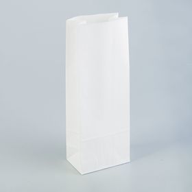 Пакет бумажный фасовочный, белый, прямоугольное дно 12 х 8 х 33 см