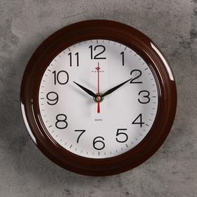 Часы настенные "Классика", "Рубин", коричн. обод  21х21 см