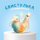 Ceramic tin whistle "bird with a crest" painted Ceramic tin whistle "bird with a crest" painted