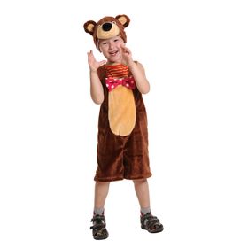 Карнавальный костюм «Медведь цирковой», плюш, полукомбинезон, маска, 3-6 лет, рост 92-122 см