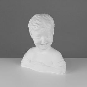 Гипсовая фигура, Бюст Смеющийся мальчик «Мастерская Экорше», 29.5х17х33 см