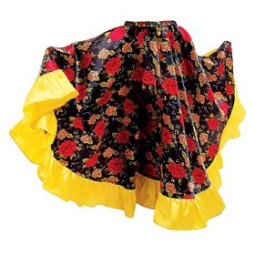 Цыганская юбка для девочки с  желтой оборкой по низу длина 59  (рост 110-116)