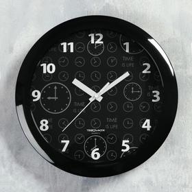 Часы настенные, серия: Классика, плавный ход, d=29 см, черный обод