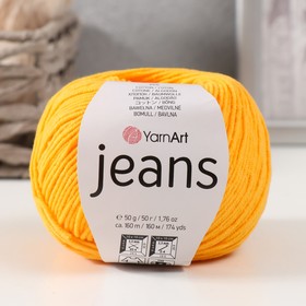 Пряжа "Jeans" 55% хлопок, 45% акрил 160м/50гр (35 желтый)