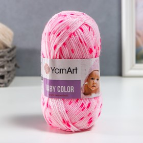 Пряжа "Baby color" 100% акрил 150м/50гр (5113 бел с розовым)