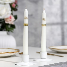 {{photo.Alt || photo.Description || 'Набор свечей свадебных &quot;Обручальные кольца&quot;, белый, родительские'}}