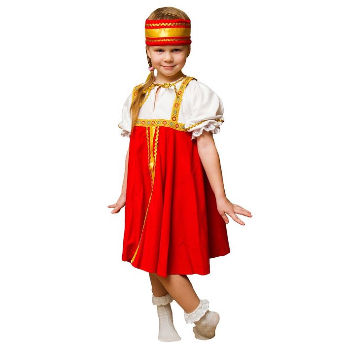 Карнавальный костюм «Хоровод», платье, повязка на голову, 3-5 лет, рост 104-116 см