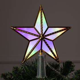 {{photo.Alt || photo.Description || 'Светодиодная верхушка на ёлку «Звезда золотая» 15 см, 10 LED, провод 2 метра, 220 В, свечение мульти'}}