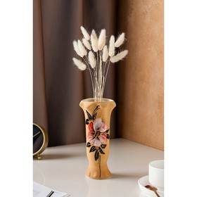 Ваза керамическая "Тюльпан", настольная, цветы, цвет коричневый, 23 см, микс
