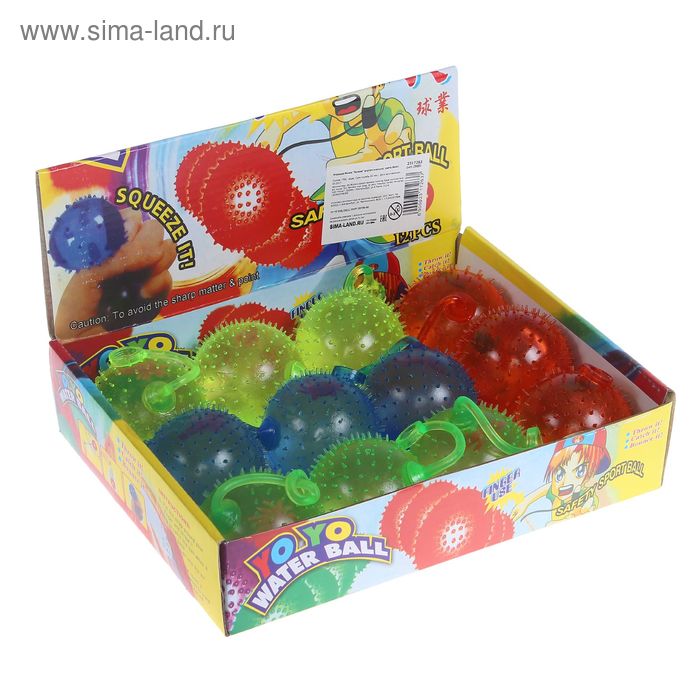 Мялка «Булава», с водой, внутри игрушка, цвета МИКС | vlarni-land