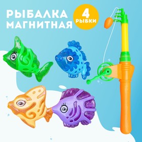 Рыбалка магнитная «Красивые рыбки»: 1 удочка, 4 рыбки, МИКС в Донецке