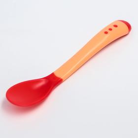 Heat-sensitive baby spoon feeding from 5 months., color: red/pink
