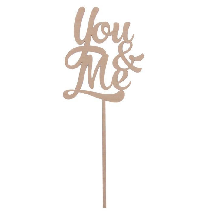 Топпер &quot;You &amp; Me&quot; из фанеры, 25x9 см