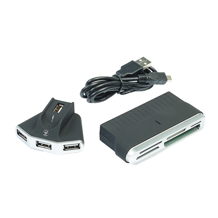Разветвитель USB (Hub) Konoos UK-11, 3 порта, USB 2.0, черный,