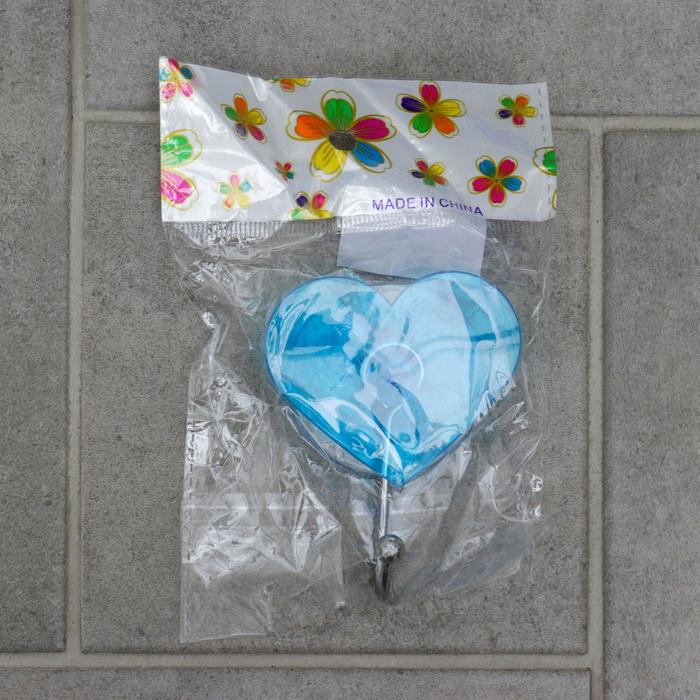 Крючок на вакуумной присоске «Сердце», цвет МИКС (1 шт.) - фото 797835669