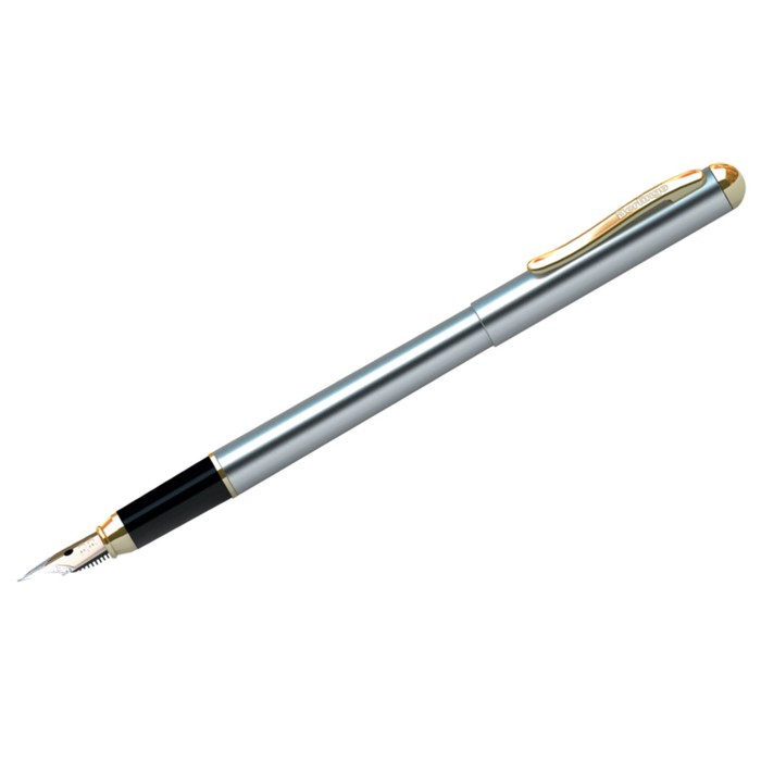 Ручка перьевая Velvet Prestige, пишущий узел 0.8 мм, чернила синие, корпус хром/золото, пластиковый футляр