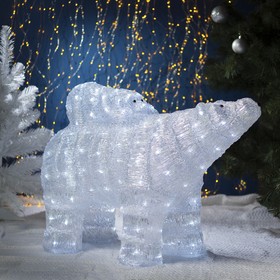 Светодиодная фигура «Медведь с медвежонком» 80 × 76 × 30 см, акрил, 150 LED, 8 режимов, 24 В, свечение белое