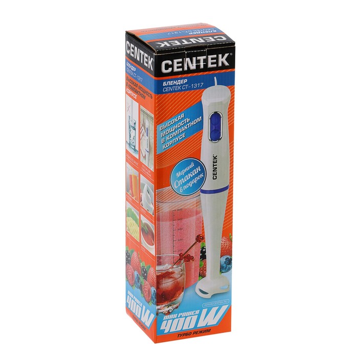 Блендер Centek CT-1317, 400 Вт, белый 2569980 - фото 21911