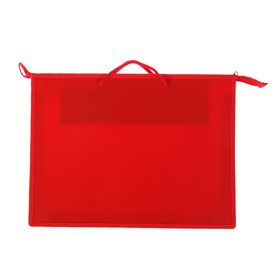 Папка для чертежей и рисунков А3, с ручками, пластиковая, молния сверху, 420 х 343 х 50 мм, «Оникс», ПР 3 -8, внутренний карман, цвет красный