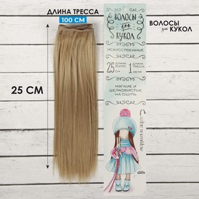 Волосы - тресс для кукол «Прямые» длина волос: 25 см, ширина:100 см, цвет № 16