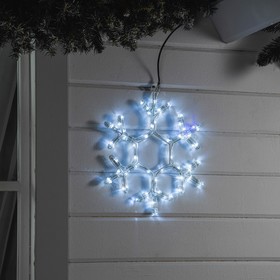 Светодиодная фигура «Снежинка», 39 см, дюралайт, 72 LED, 220 В, мерцание, свечение белый/синий