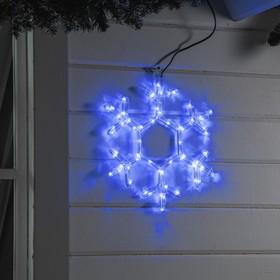 Светодиодная фигура «Снежинка», 39 см, дюралайт, 72 LED, 220 В, мерцание, свечение синий/белый