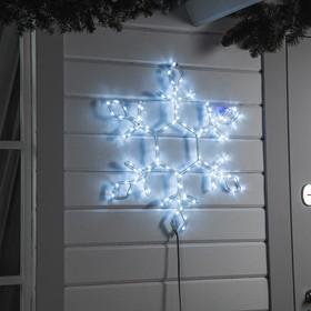 Светодиодная фигура «Снежинка», 65 см, дюралайт, 120 LED, 220 В, мерцание, свечение белый/синий