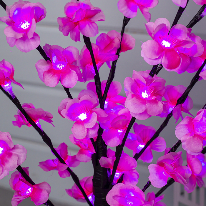 Светодиодный куст улич. 0,6 м, "Цветочки", 50 LED, 220V, фиксинг РОЗОВЫЙ