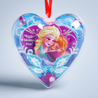 Новогодний ёлочный шар "Волшебства!" Холодное сердце с 3D аппликацией - фото 106562328