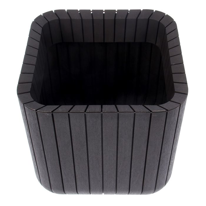 Куб л. Кашпо Keter Cube. Кашпо Cube Planter l. Кашпо куб кетер. Кашпо Wood Planter l, 40 × 40 × 40 см, коричневое.