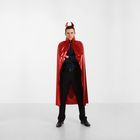 Carnival costume "Mephistopheles", Cape, horns, color red, length 120 cm