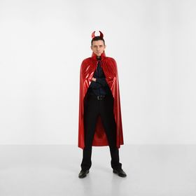 Карнавальный костюм «Мефистофель», накидка, длина 120 см, рожки, цвет красный