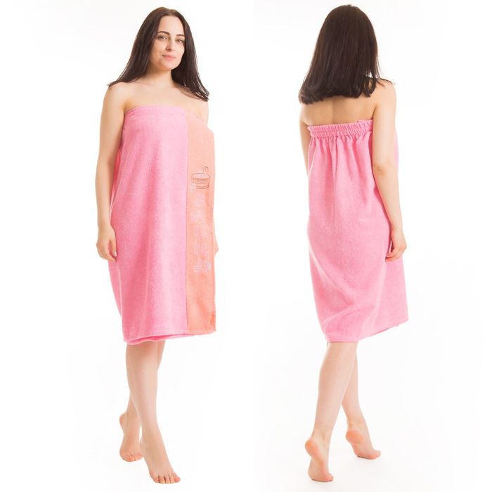 Килт(юбка) жен. махр., вышивка, арт:КМ-5, 80х160 розовый, Хл, 300г/м