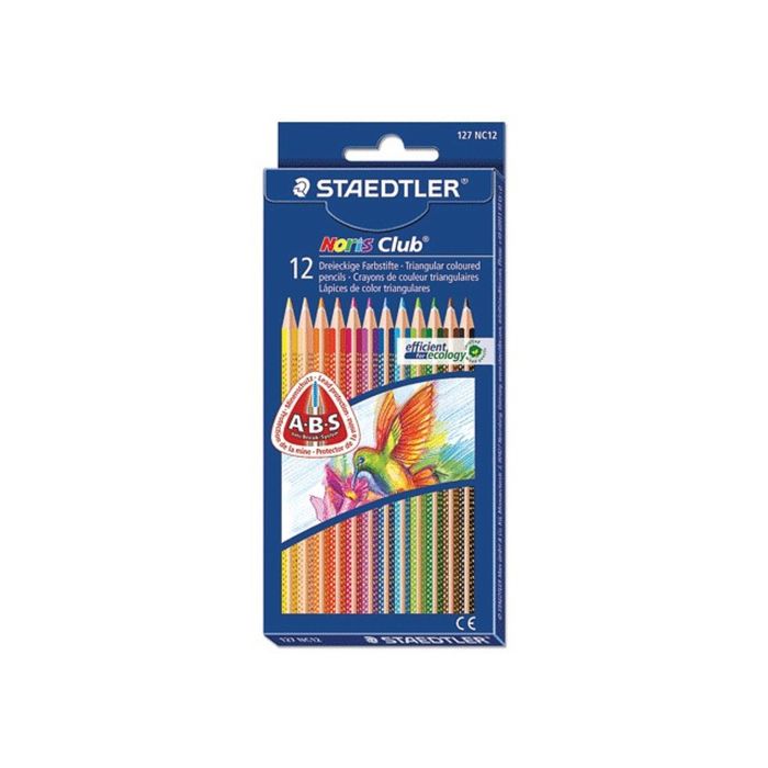 Карандаши 12 цветов Staedtler Noris Club, заточенные