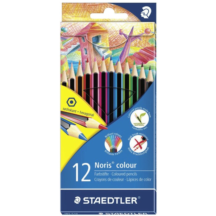 Карандаши 12 цветов Staedtler Noris Color Ecology, заточенные