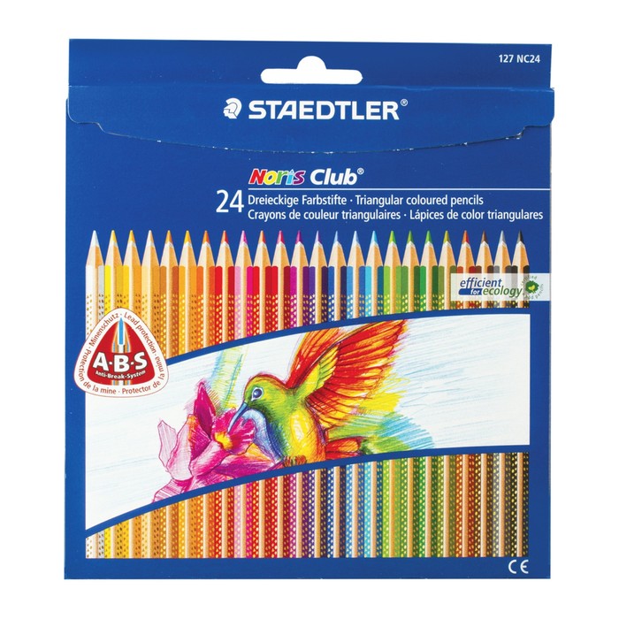 Карандаши 24 цвета Staedtler Noris Club, заточенные