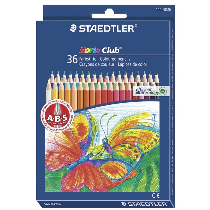 Карандаши 36 цветов Staedtler Noris Club, заточенные