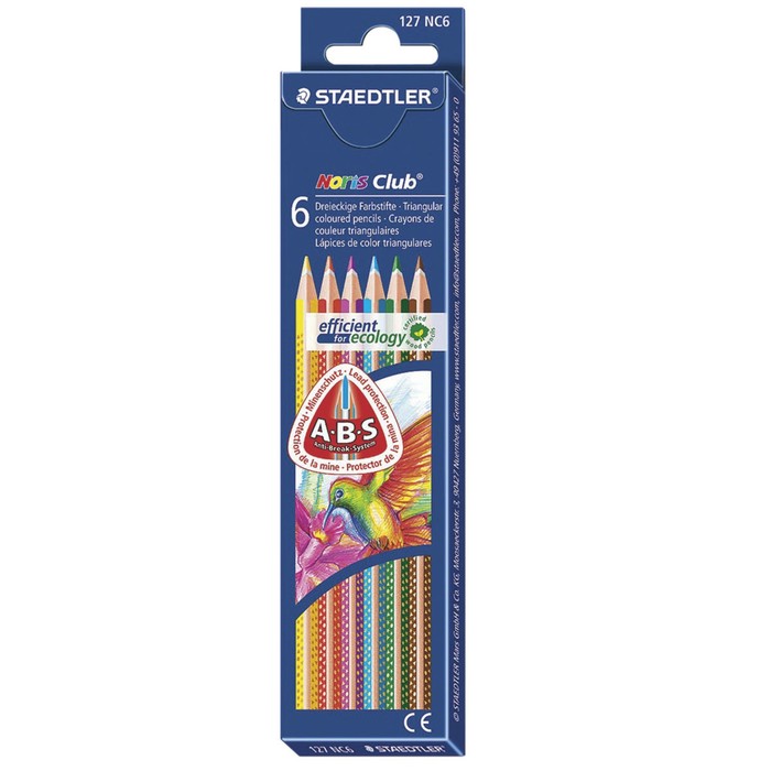 Карандаши 6 цветов Staedtler Noris Club, заточенные