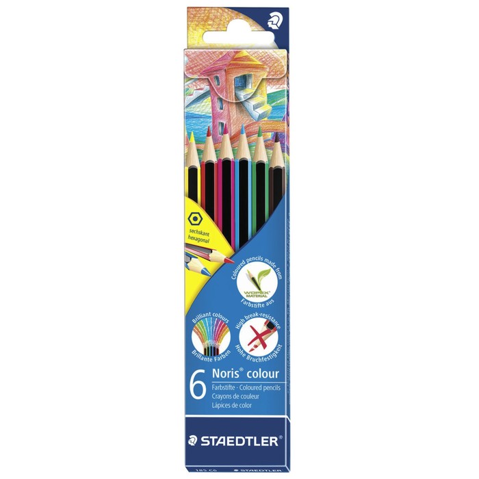 Карандаши 6 цветов Staedtler Noris Color Ecology, заточенные