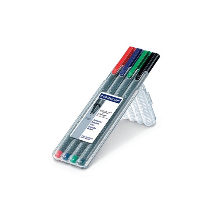 Набор ручек-роллеров 4цв. Staedtler Triplus 0,4мм, трехгран 403 SB4