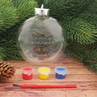 Новогоднее ёлочное украшение под раскраску "Шар с ангелочком", 3 х 10 х 11 см + краски
