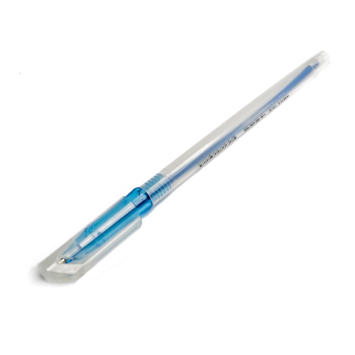 Ручка шариковая, 0.5 мм, стержень синий, корпус прозрачный - фото 1828852