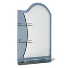 Зеркало в ванную комнату двухслойное Ассоona A623, 80×60 см, 3 полки, цвет сталь - фото 902486