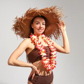 Гавайское ожерелье "Крупные цветы", цвета МИКС в Донецке