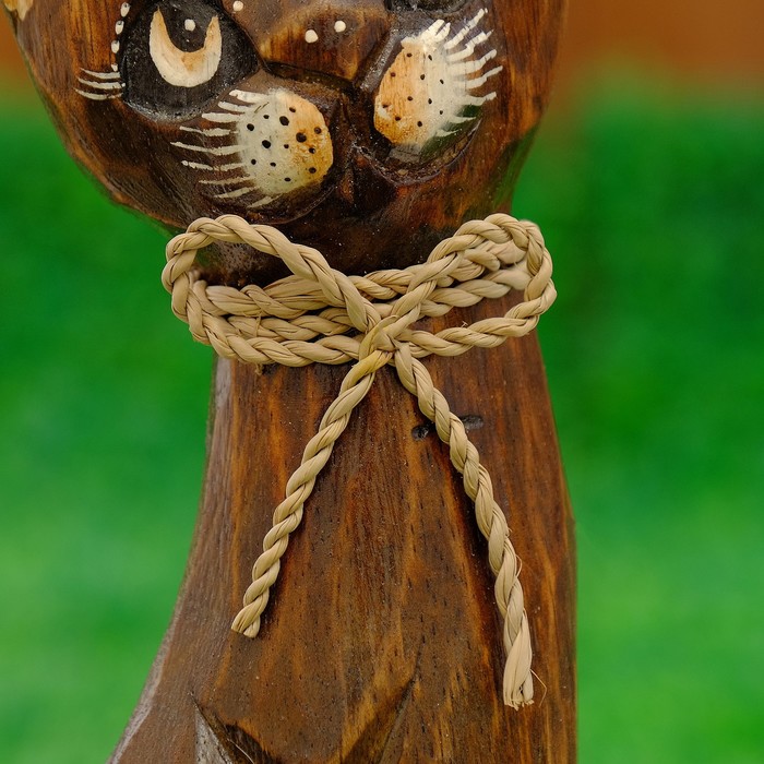 Сувенир дерево "Кошка с бантом, ушки в горошек" 30х10х3 см - фото 797843815