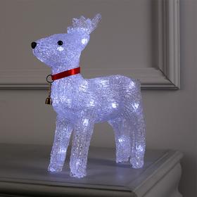 Фигура акрил. "Олененок на батарейках" 25х9х30 см, 24 LED, ААx3 (не в компл.), БЕЛЫЙ