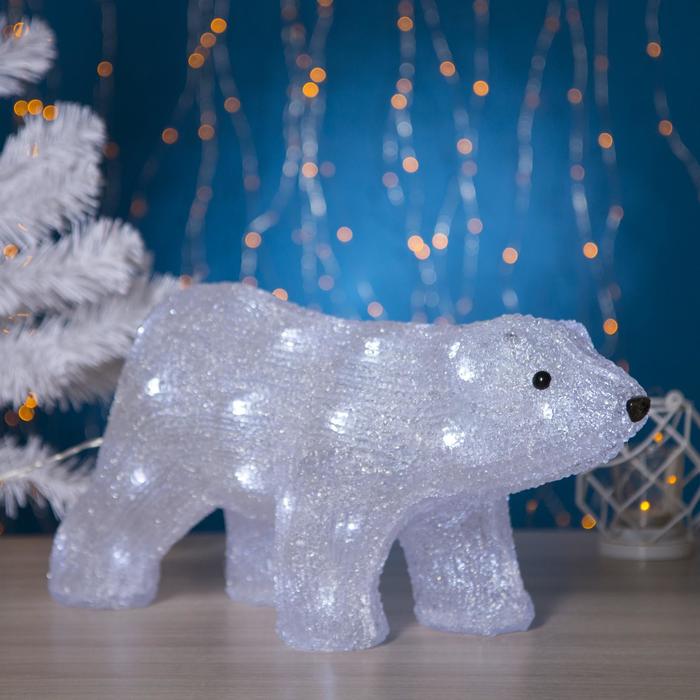 Светодиодная фигура «Медведь» 45 × 23 × 15 см, акрил, 40 LED, 220 В, свечение белое - фото 673871