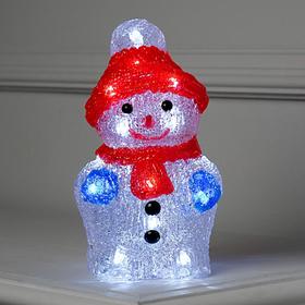 Светодиодная фигура "Снеговик" 11 × 22 × 11 см, акрил, 24 LED, батарейки ААх2 (не в комплекте), свечение белое